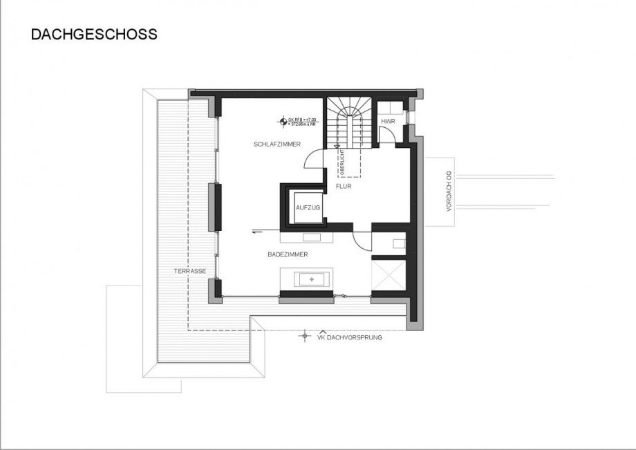 Grundriss DG Einfamilienhaus Stuttgart