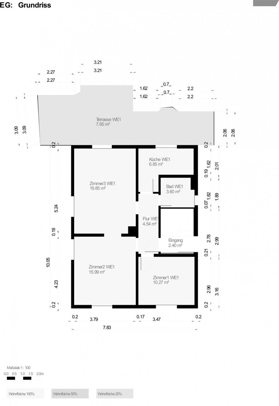 Grundriss EG Zweifamilienhaus Stuttgart