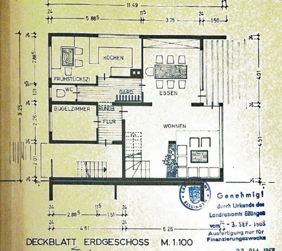 Grundriss EG Reihenendhaus Ostfildern