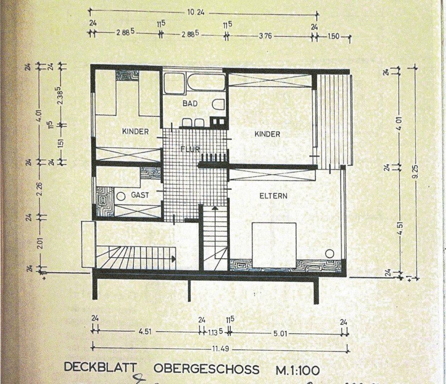 Grundriss OG Reihenendhaus Ostfildern