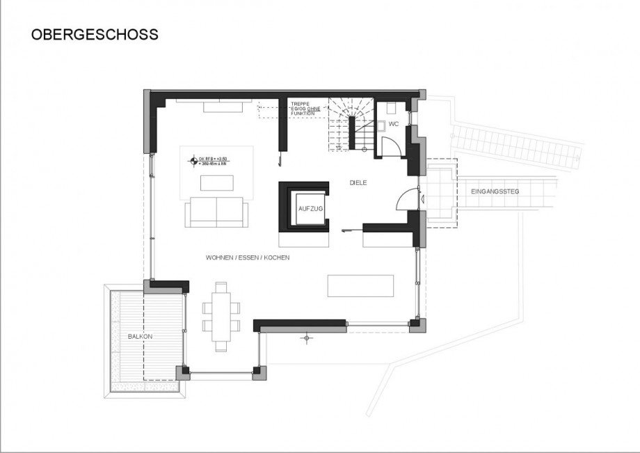 Grundriss OG Einfamilienhaus Stuttgart