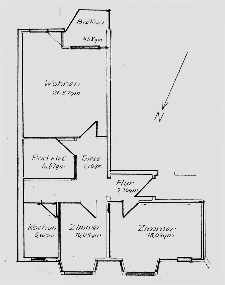Grundriss Etagenwohnung Stuttgart