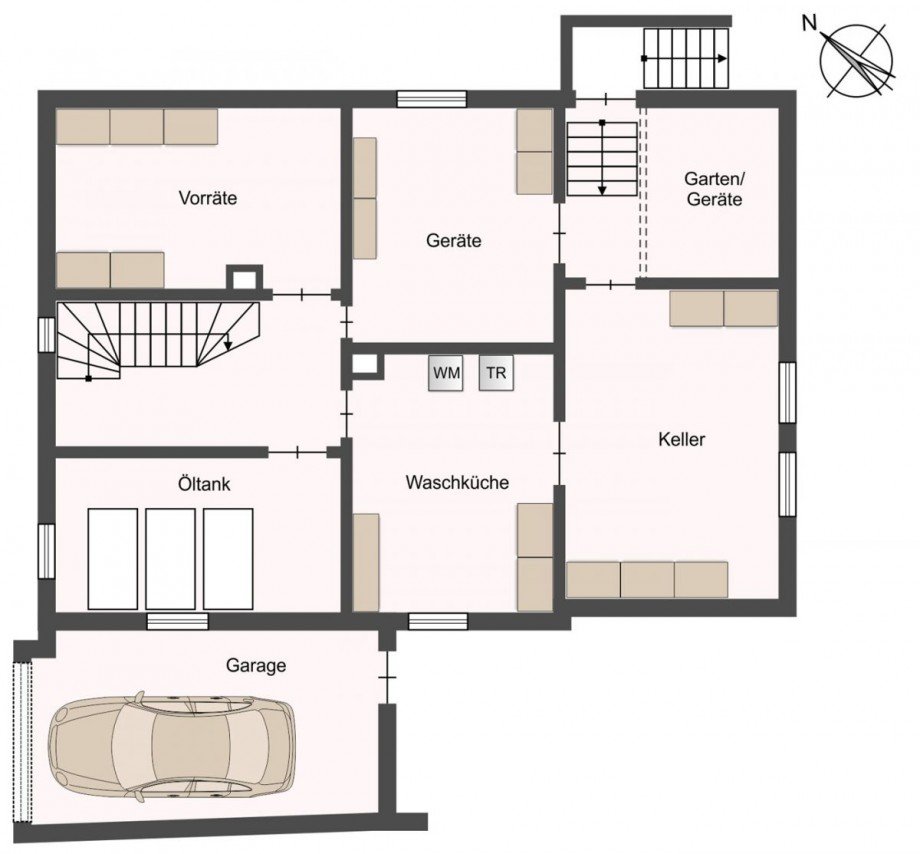 Grundriss UG Mehrfamilienhaus Stuttgart