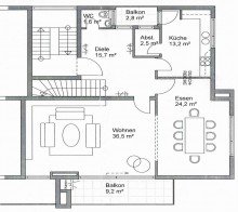 Grundriss OG Tolle Aussicht(en) - Neuwertige XXL-Wohnung in unmittelbarer N�he des H�henparks Killesberg