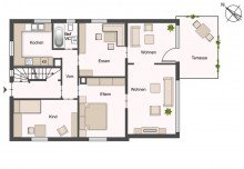 Grundriss EG S-M�hringen: Freistehendes Mehrfamilienhaus in 1A Lage