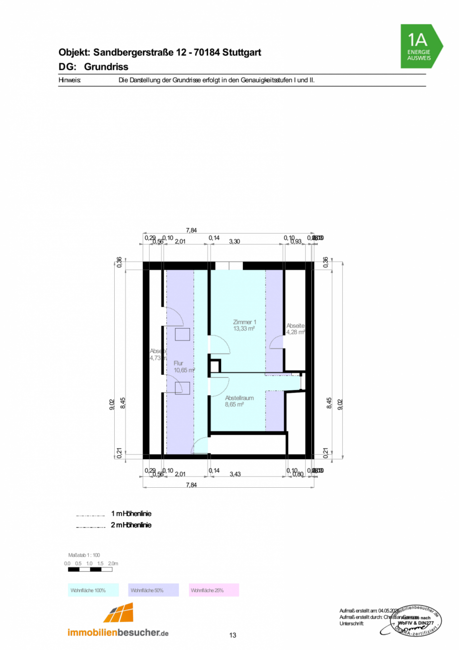 Grundriss DG Einfamilienhaus Stuttgart