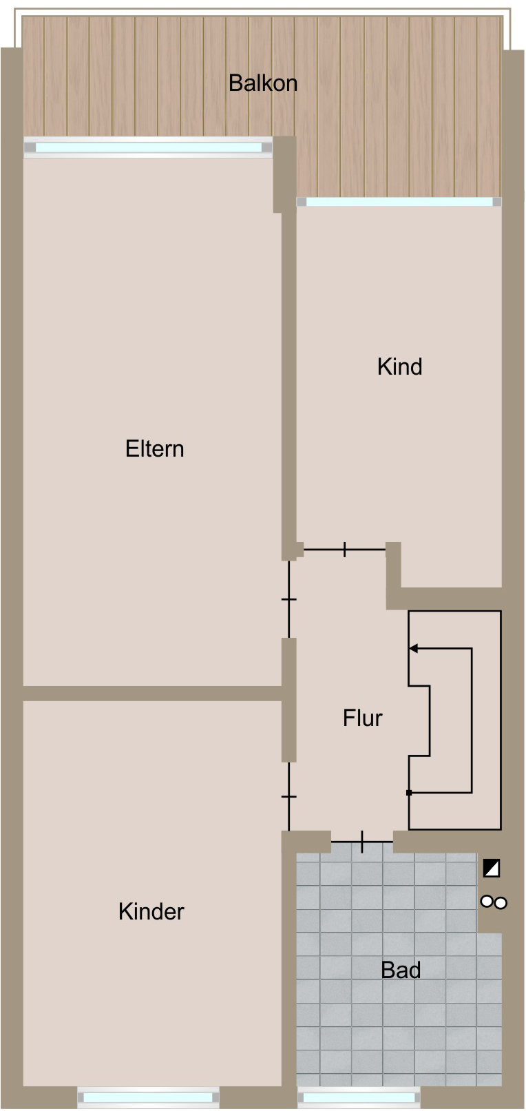 Grundriss OG Reihenmittelhaus Stuttgart