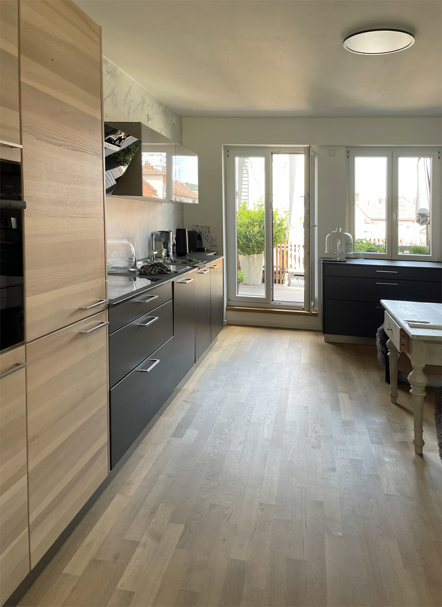 hochwertige Einbauk�che Etagenwohnung Heilbronn