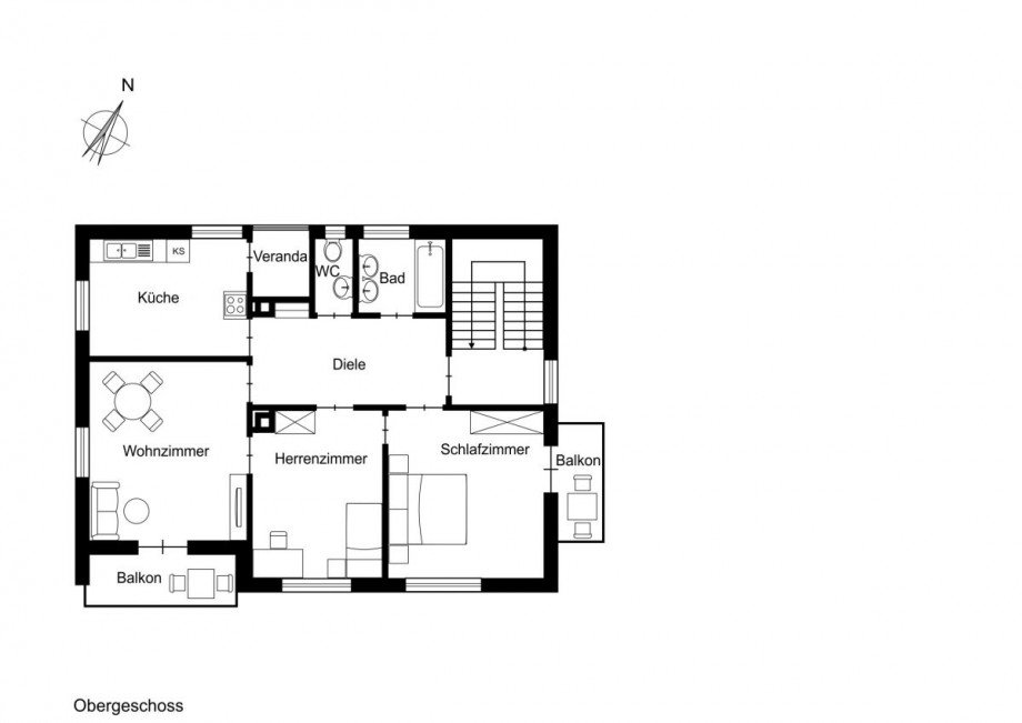 Grundriss OG Zweifamilienhaus Stuttgart