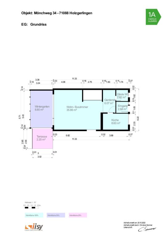 Grundriss EG Reihenendhaus Holzgerlingen