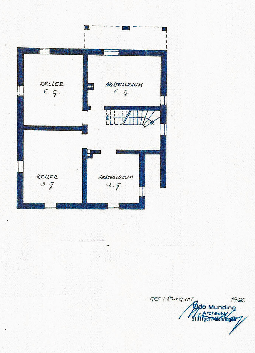 Grundriss UG Zweifamilienhaus Stuttgart