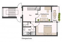 Grundriss OG Halbh�henlage in Plattenhardt - Maisonette-Wohnung mit viel Platz und besonderem Wohngef�hl