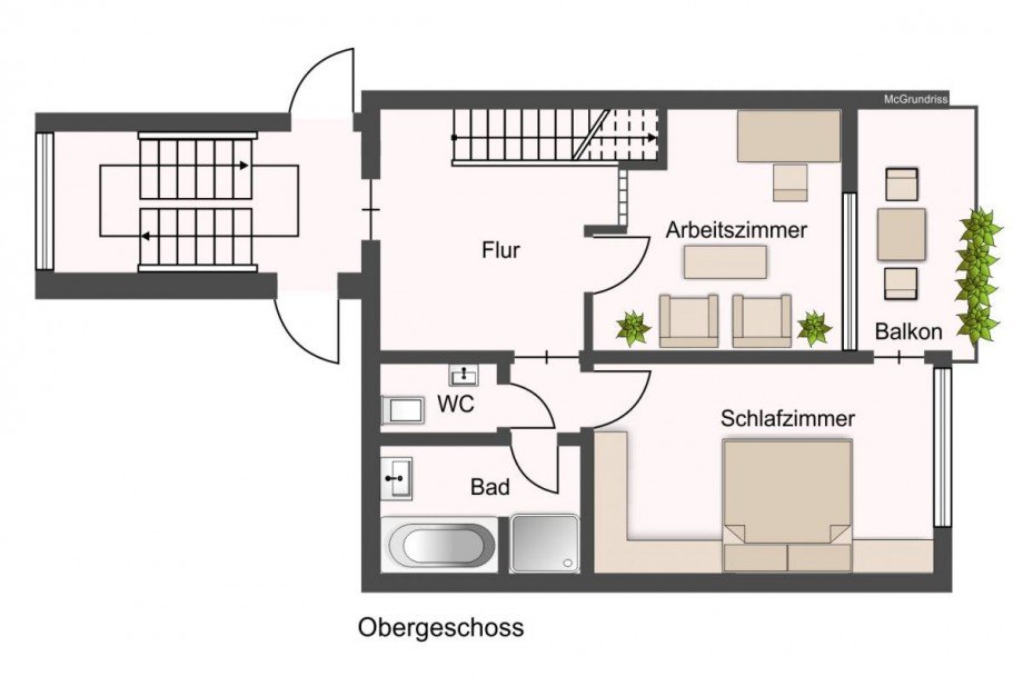 Grundriss OG Maisonettewohnung Filderstadt
