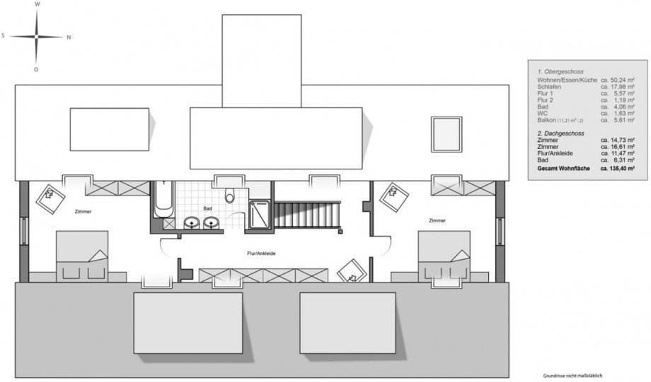 Grundriss DG Maisonettewohnung Stuttgart