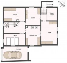 Grundriss UG S-M�hringen: Freistehendes Mehrfamilienhaus in 1A Lage