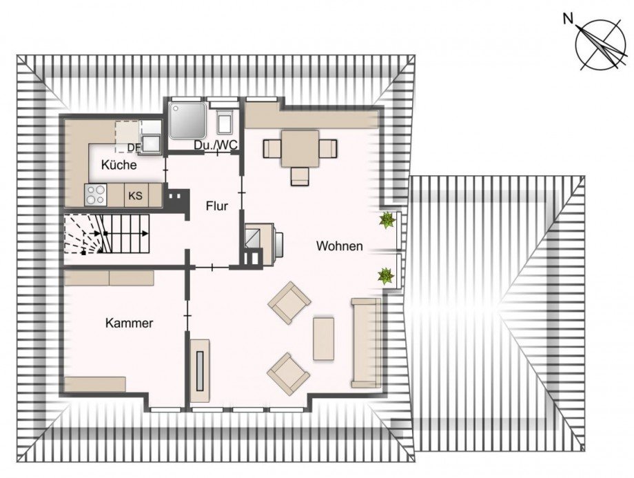 Grundriss DG Mehrfamilienhaus Stuttgart