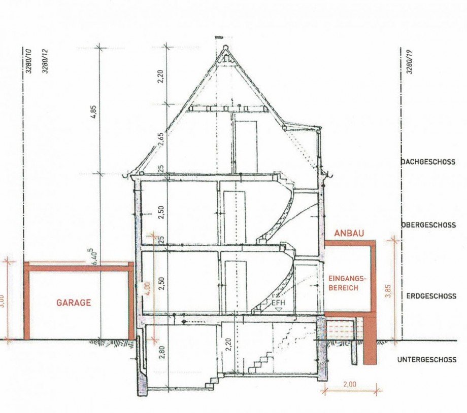 Schnitt Einfamilienhaus Stuttgart