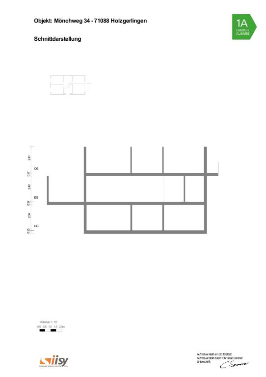 Schnitt Reihenendhaus Holzgerlingen
