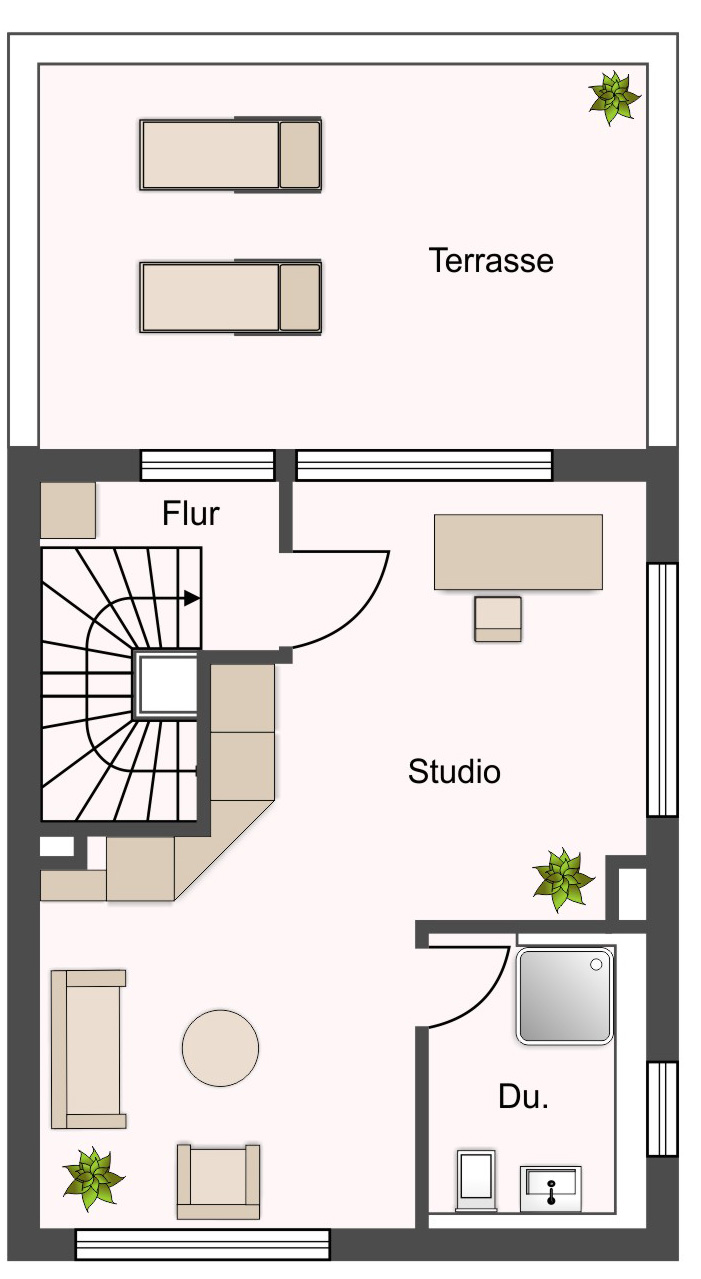 Grundriss Dachstudio Doppelhaush�lfte Leinfelden-Echterdingen