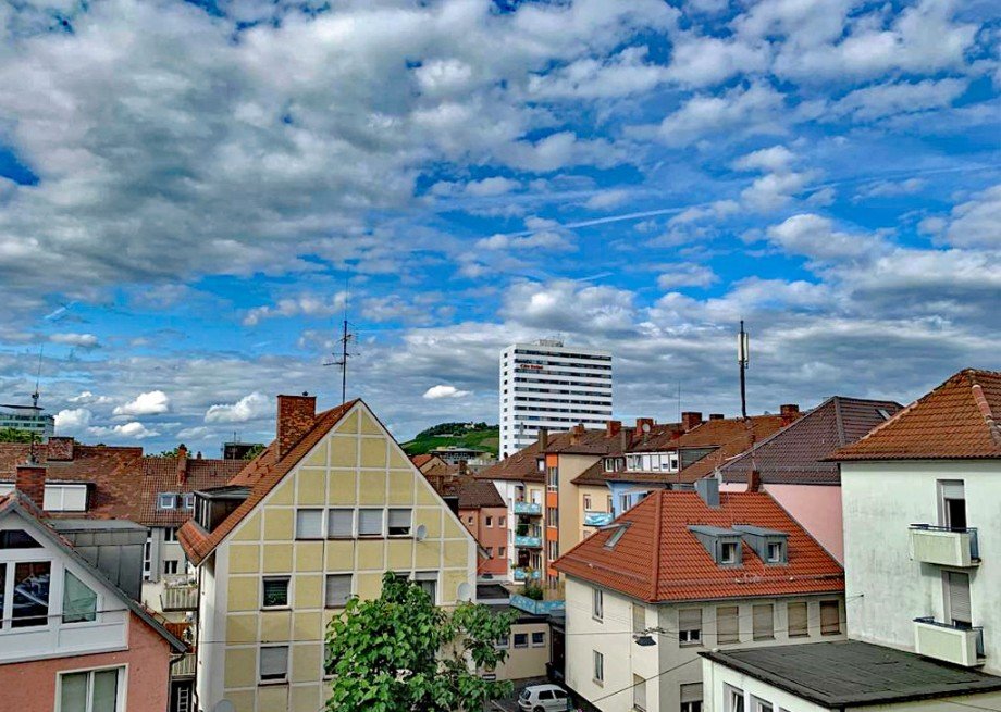 Blick vom Balkon Dachgeschosswohnung Heilbronn