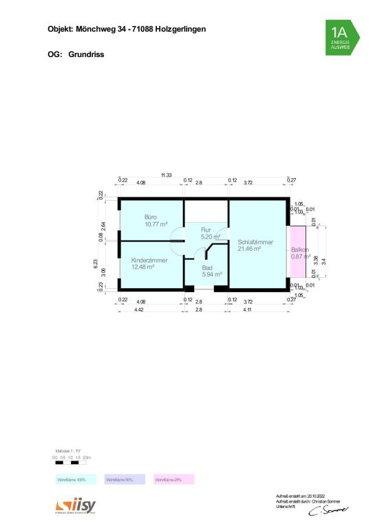 Grundriss OG Reihenendhaus Holzgerlingen