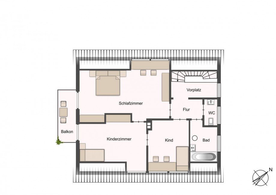Grundriss DG Einfamilienhaus Holzmaden
