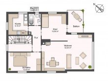 Grundriss OG S-M�hringen: Freistehendes Mehrfamilienhaus in 1A Lage
