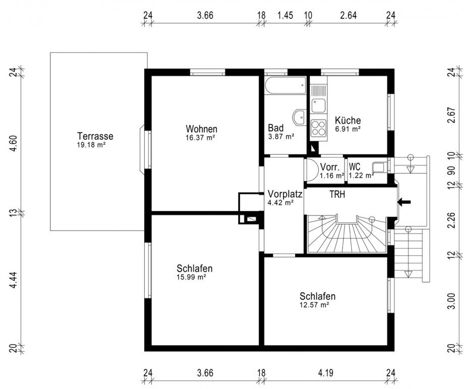 Grundriss EG Mehrfamilienhaus Filderstadt