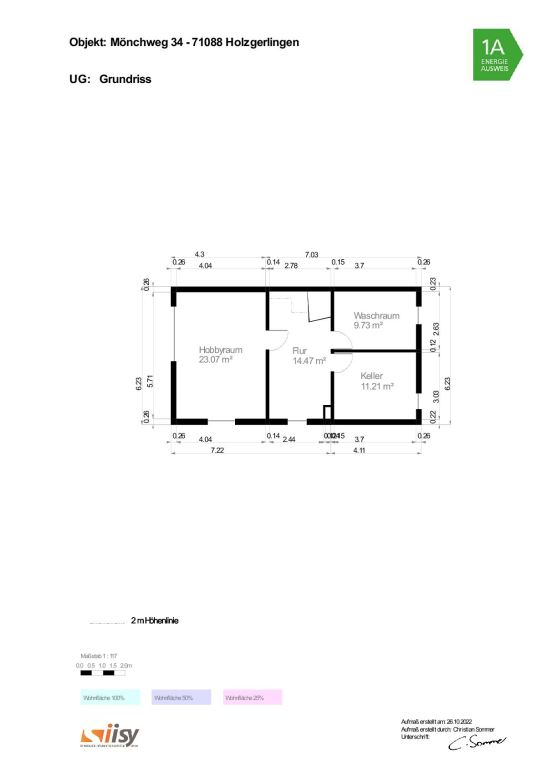 Grundriss UG Reihenendhaus Holzgerlingen