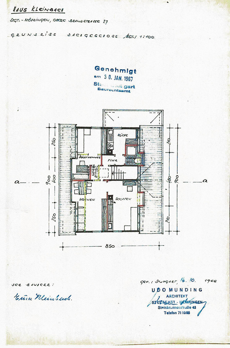 Grundriss DG (fr�her) Zweifamilienhaus Stuttgart