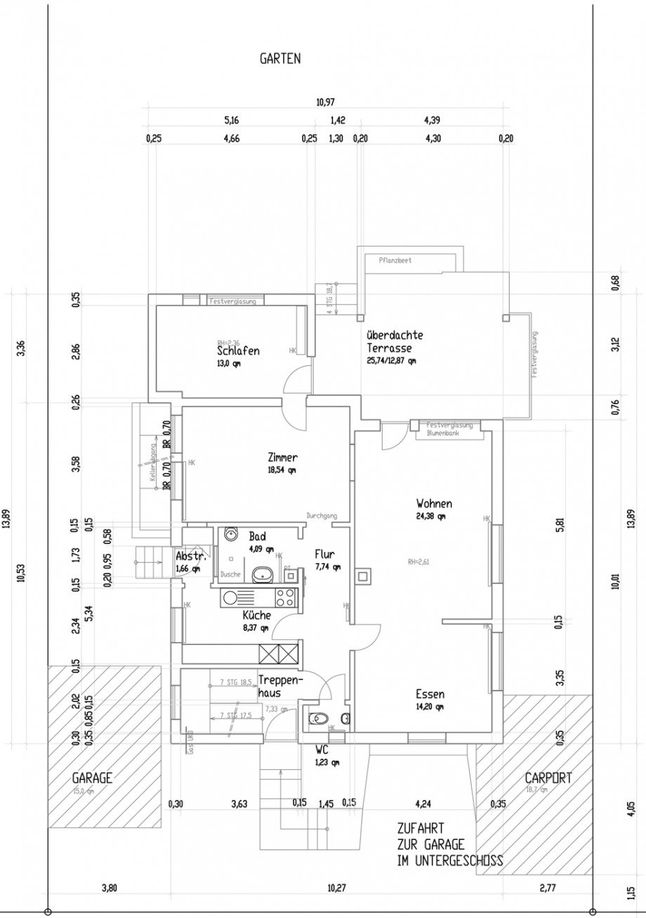 Grundriss EG Mehrfamilienhaus Stuttgart