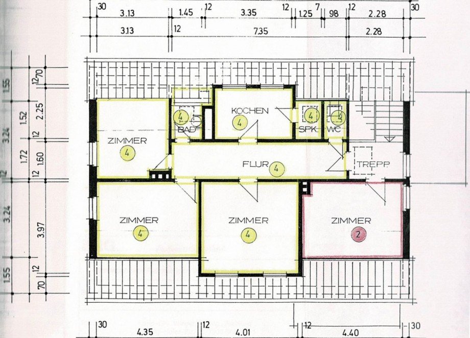 Grundriss DG Mehrfamilienhaus Stuttgart