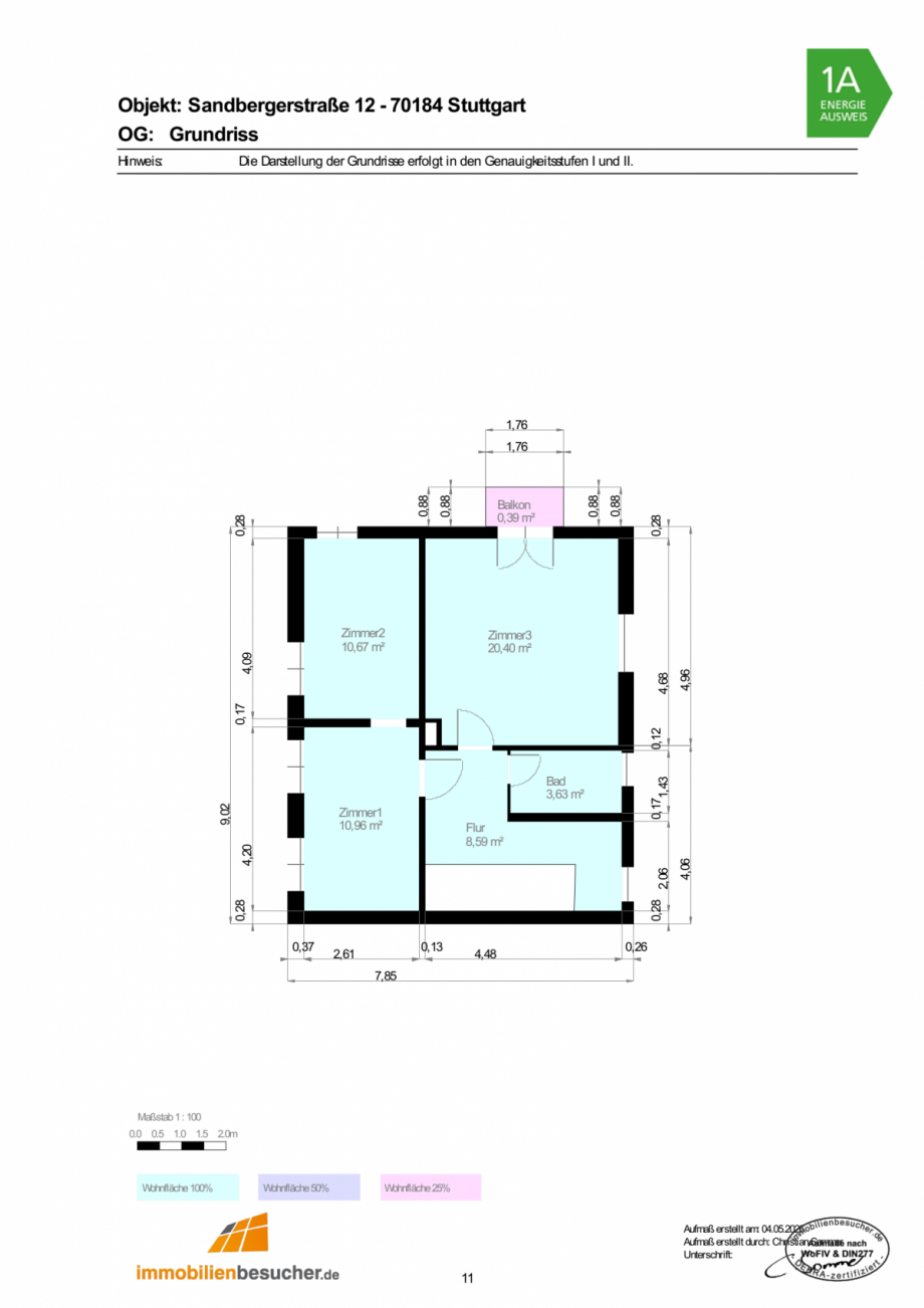 Grundriss OG Einfamilienhaus Stuttgart