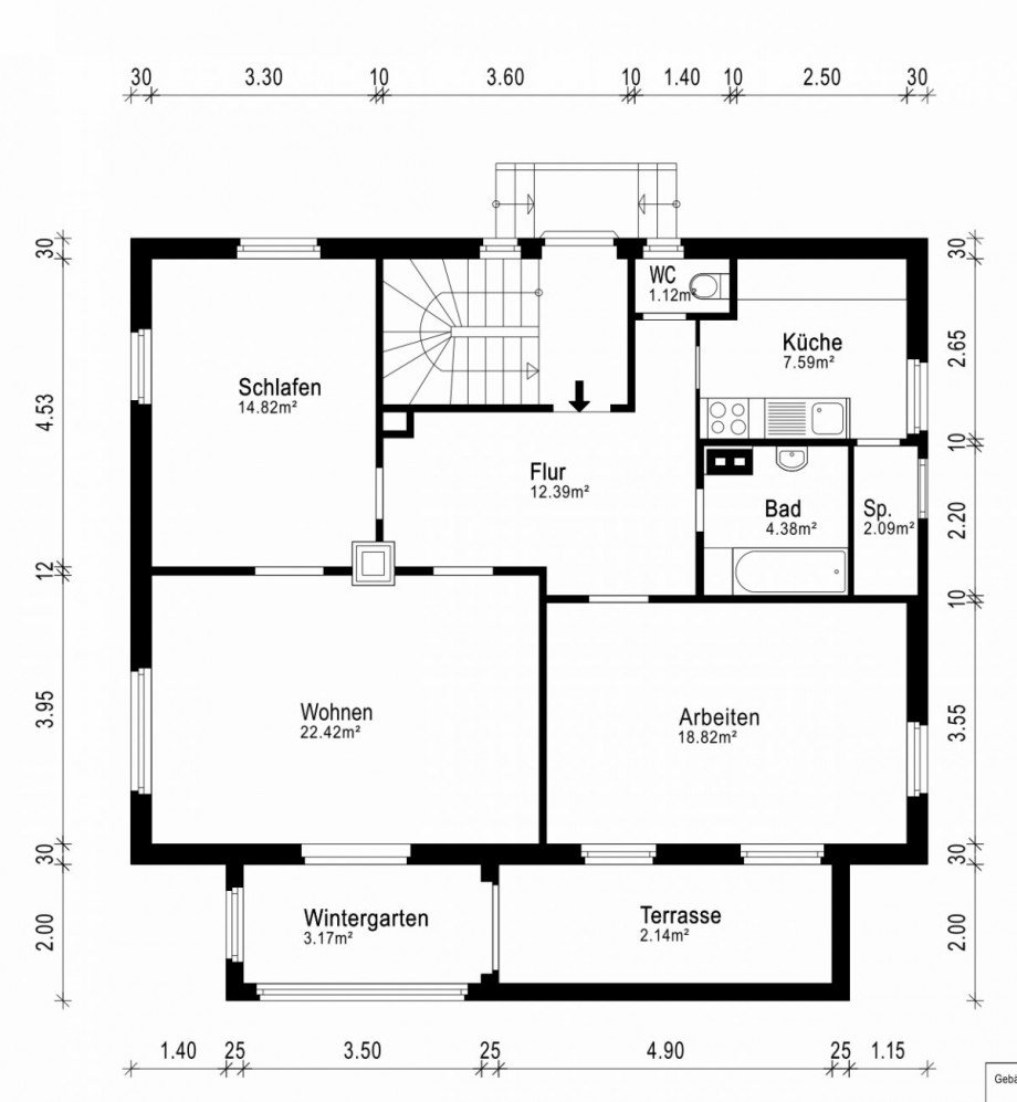 Grundriss EG Mehrfamilienhaus Stuttgart