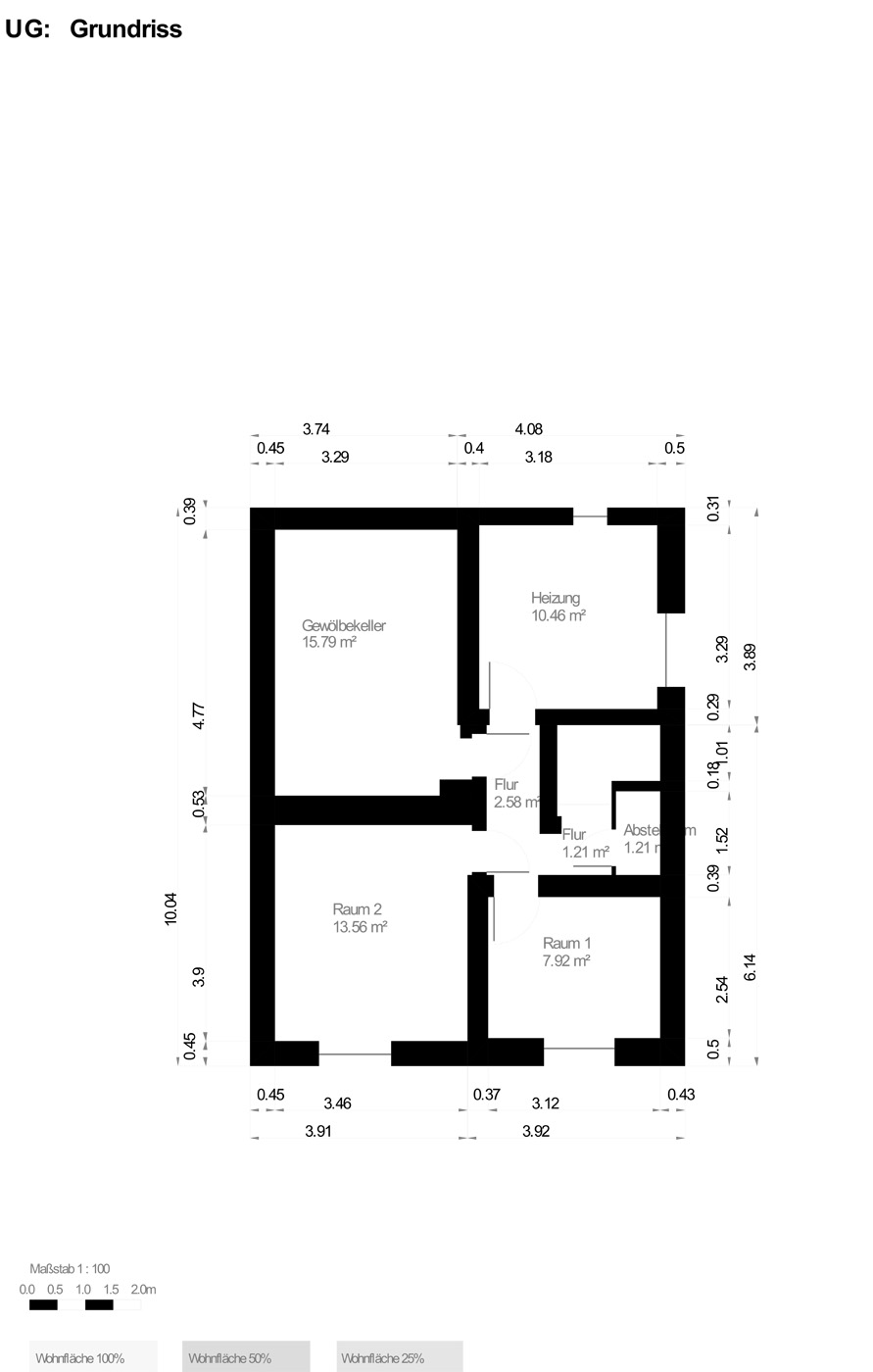 Grundriss UG Zweifamilienhaus Stuttgart