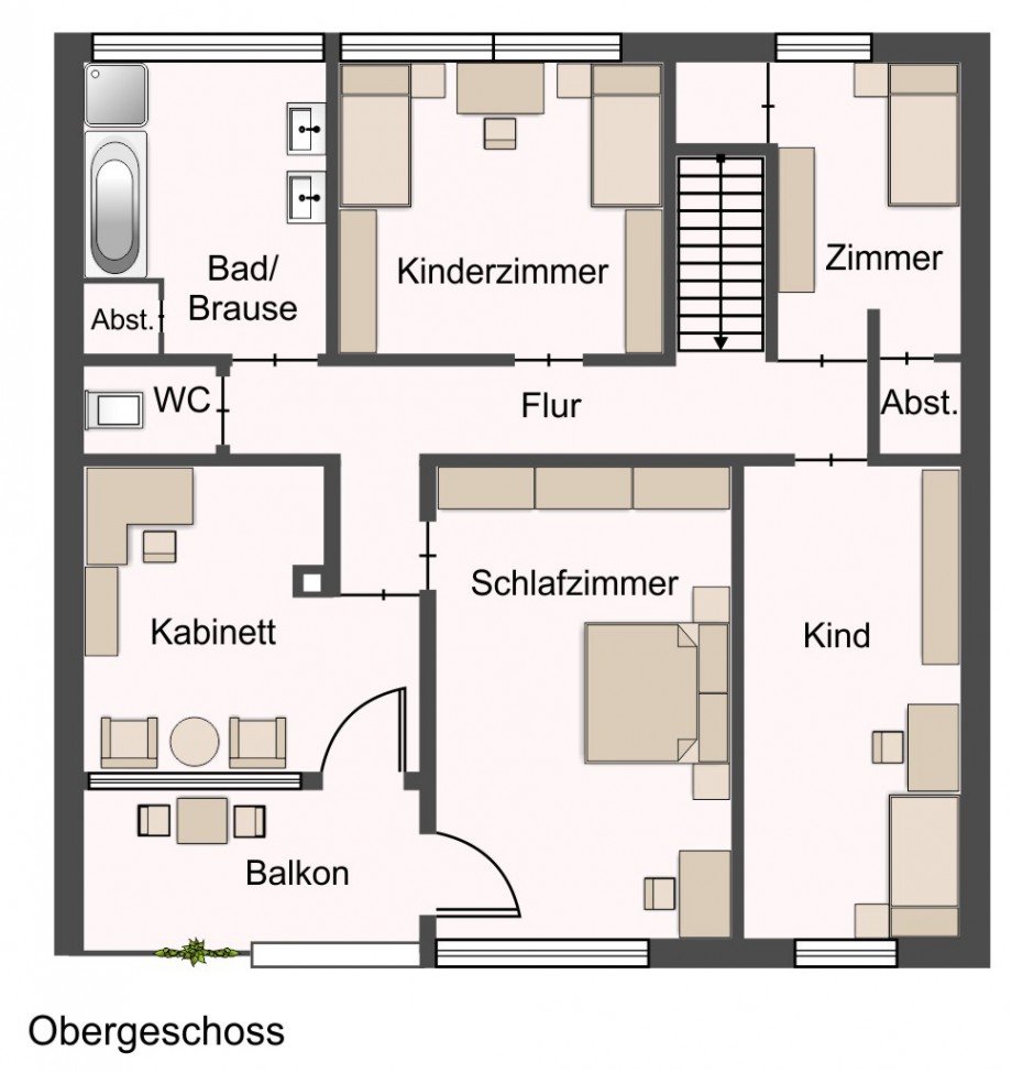 Grundriss OG Reihenmittelhaus Stuttgart