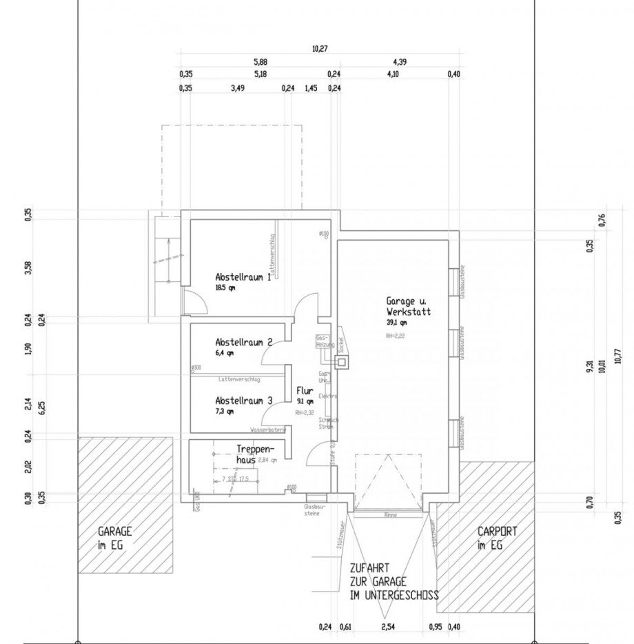 Grundriss UG Mehrfamilienhaus Stuttgart