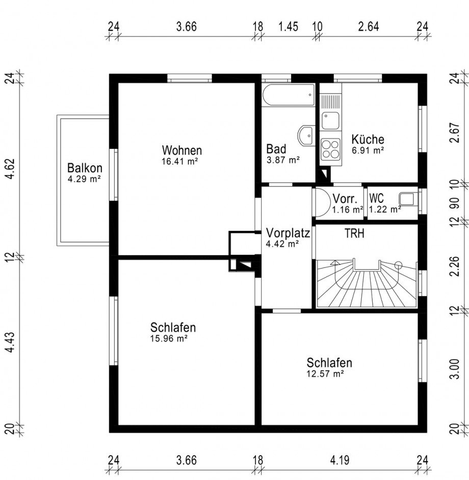 Grundriss OG Mehrfamilienhaus Filderstadt