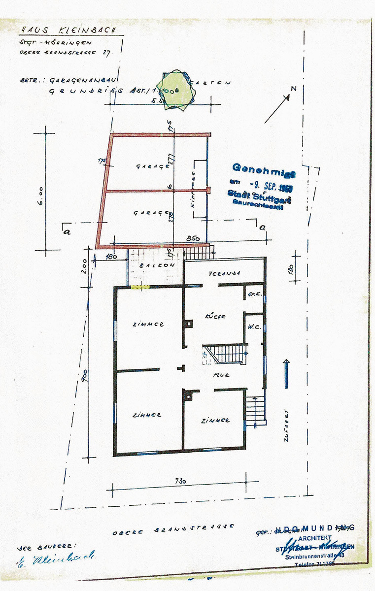 Grundriss EG (fr�her) Zweifamilienhaus Stuttgart
