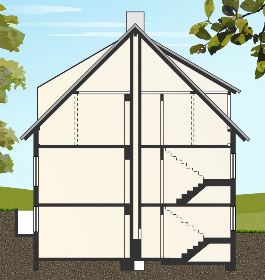 Schnitt Mehrfamilienhaus Leinfelden-Echterdingen