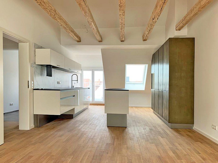 Blick vom Wohn- und Essbereich Dachgeschosswohnung Heilbronn