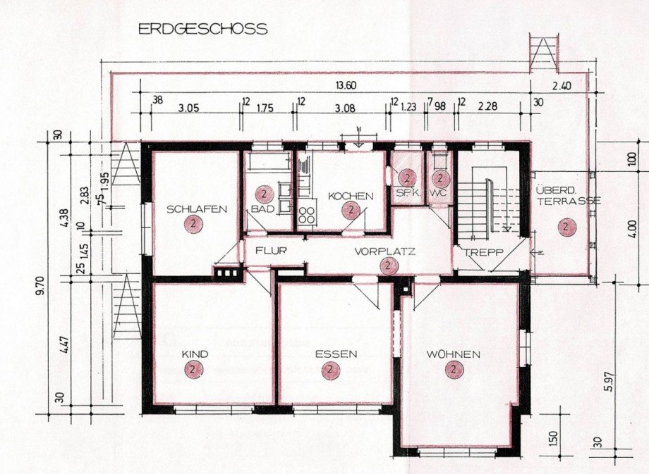 Grundriss EG Mehrfamilienhaus Stuttgart