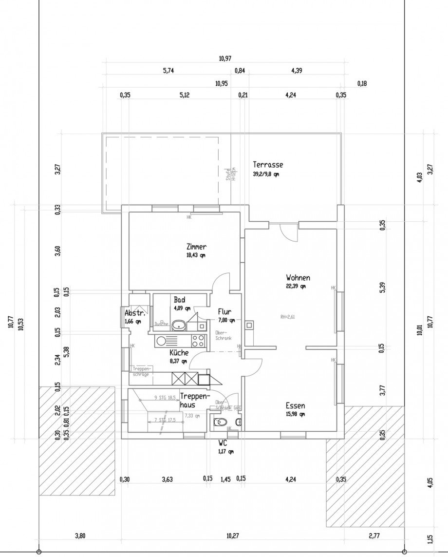 Grundriss OG Mehrfamilienhaus Stuttgart
