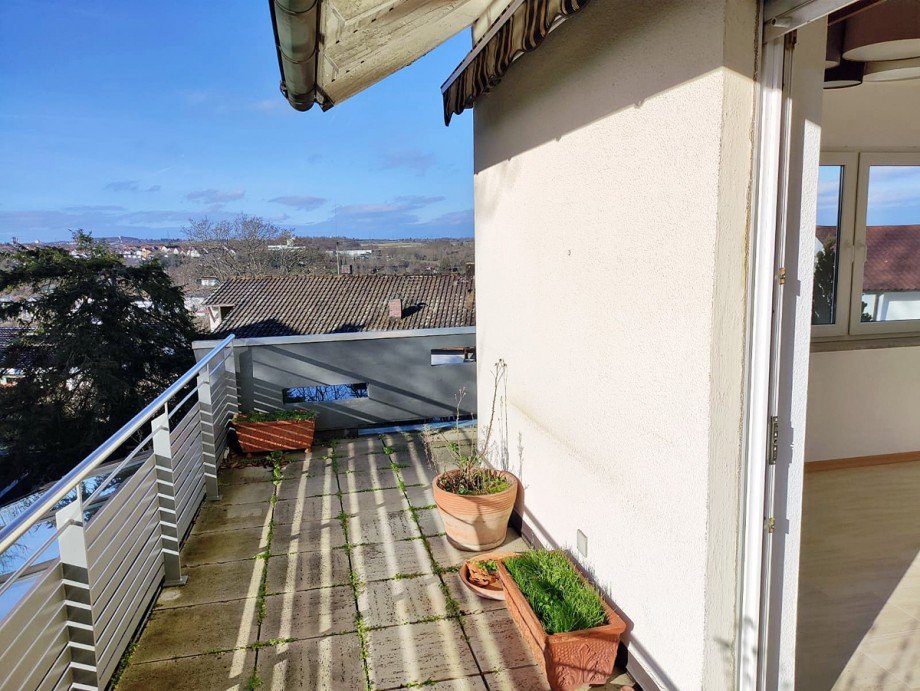 S�dwestbalkon-Zugang vom Wohnbereich Etagenwohnung Remseck