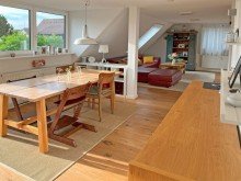 Wohn- und Essbereich Neuwertige, energieeffiziente Maisonette-Wohnung in M�hringens M�rchensiedlung